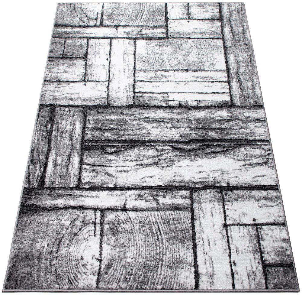 Teppich Sierning, Home affaire, rechteckig, Höhe: 8 mm, softer Flor, Kurzflor, modernes Design, in Holz-Optik