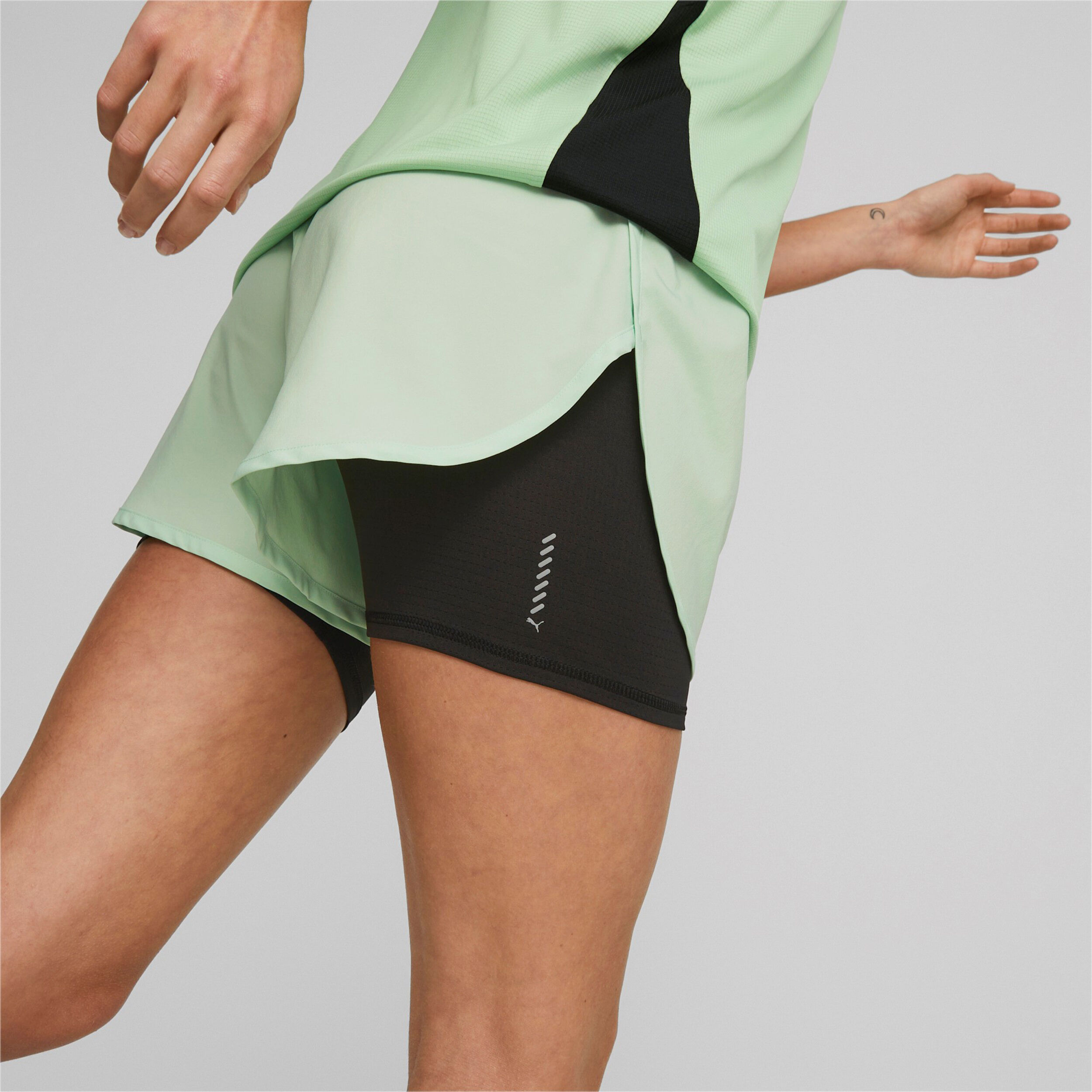 Run Favorite Woven 2in1 3in Shorts Damen - Mint, Schwarz