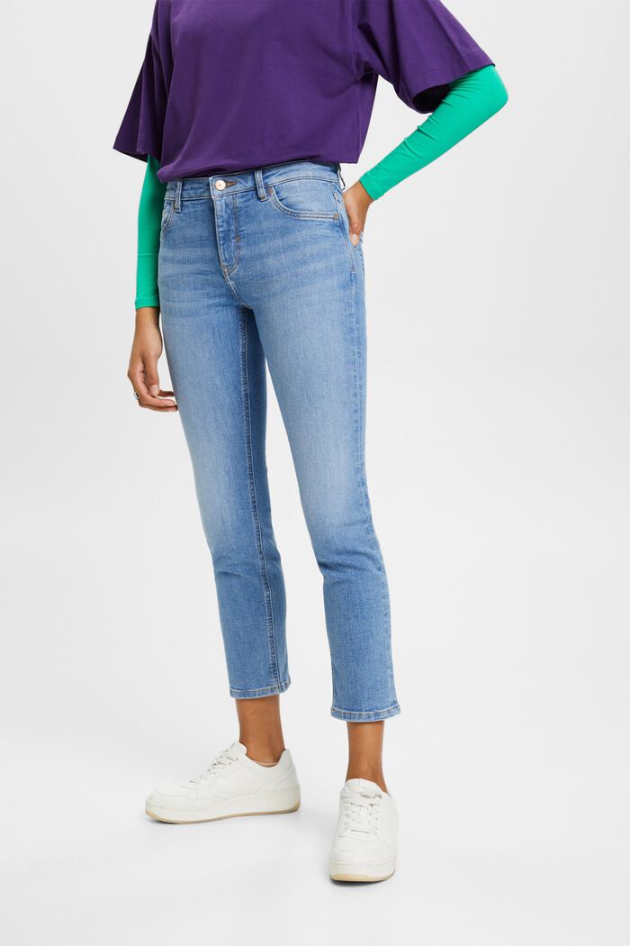Cropped-Jeans mit mittelhohem Bund