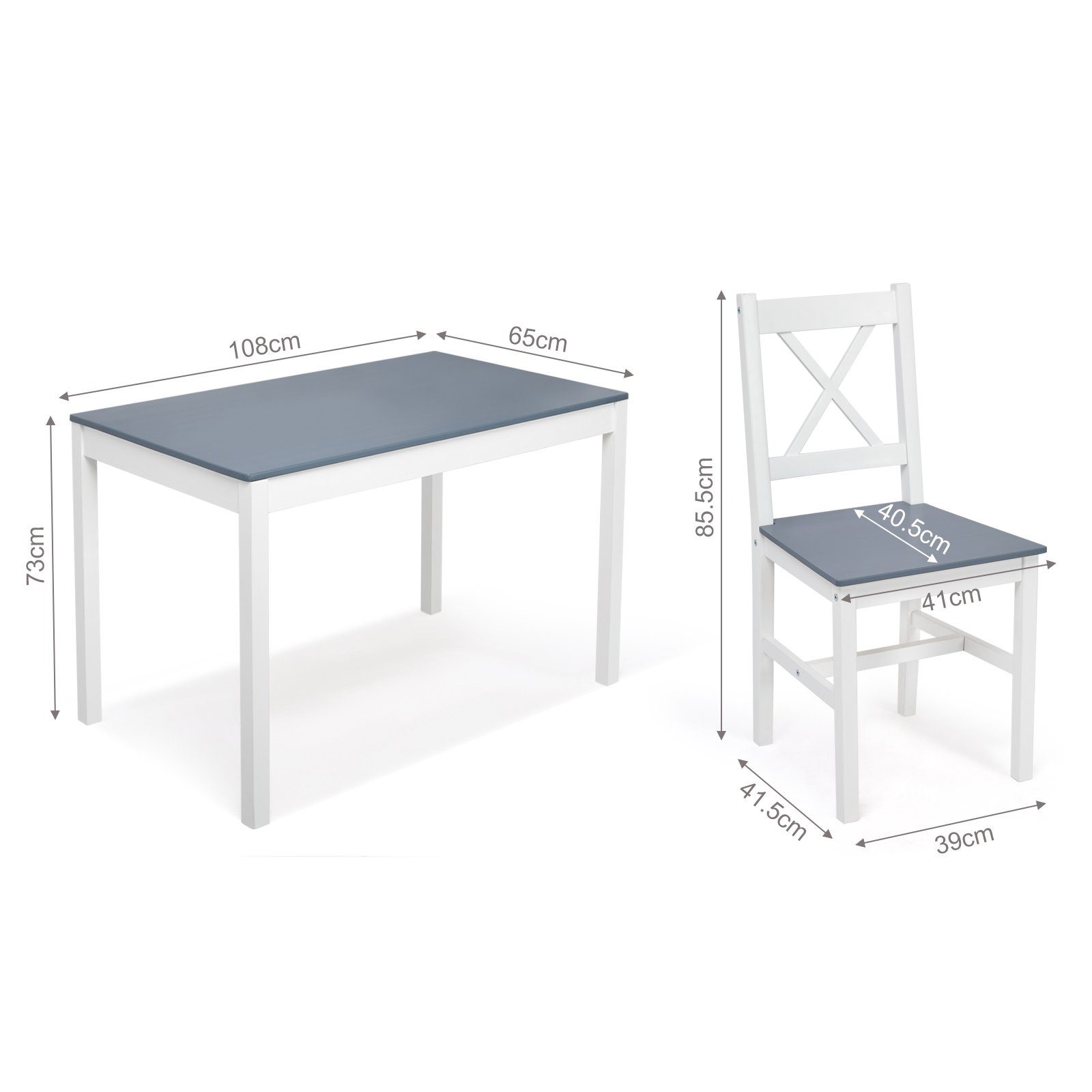 Mondeer Essgruppe (Set, 3-tlg), 4 Stühle und 1 Tisch, Marineblau