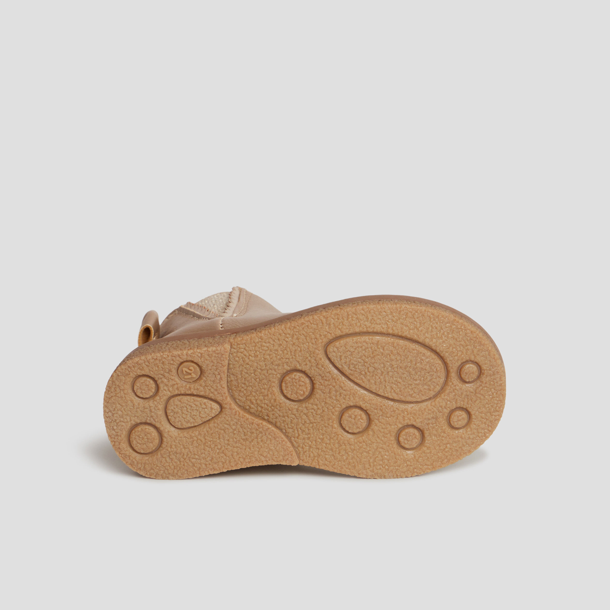 Bottines zippées avec noeud jaune or bébé fille | La Halle