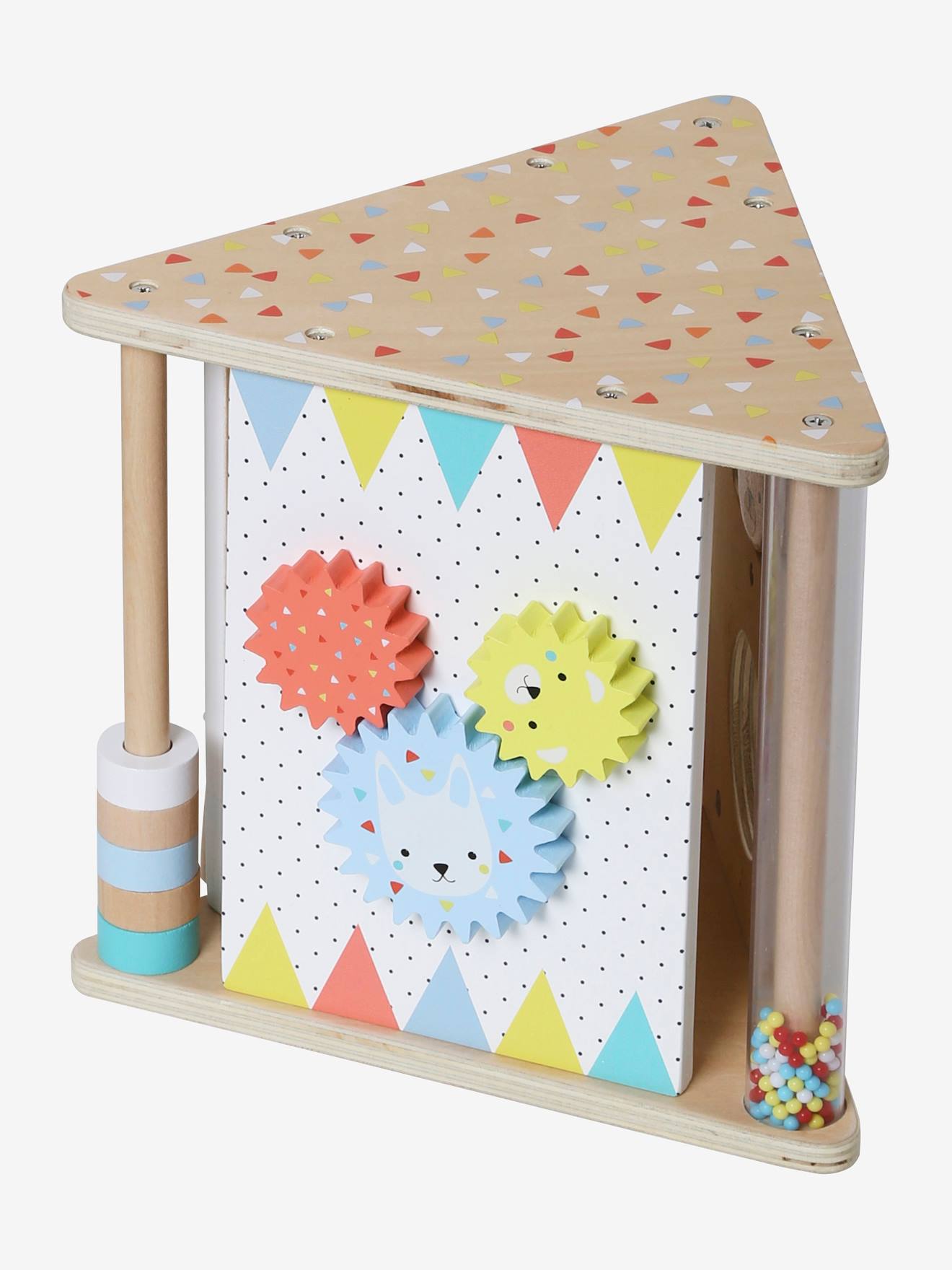 Triangle d'activités musicales en bois FSC® beige