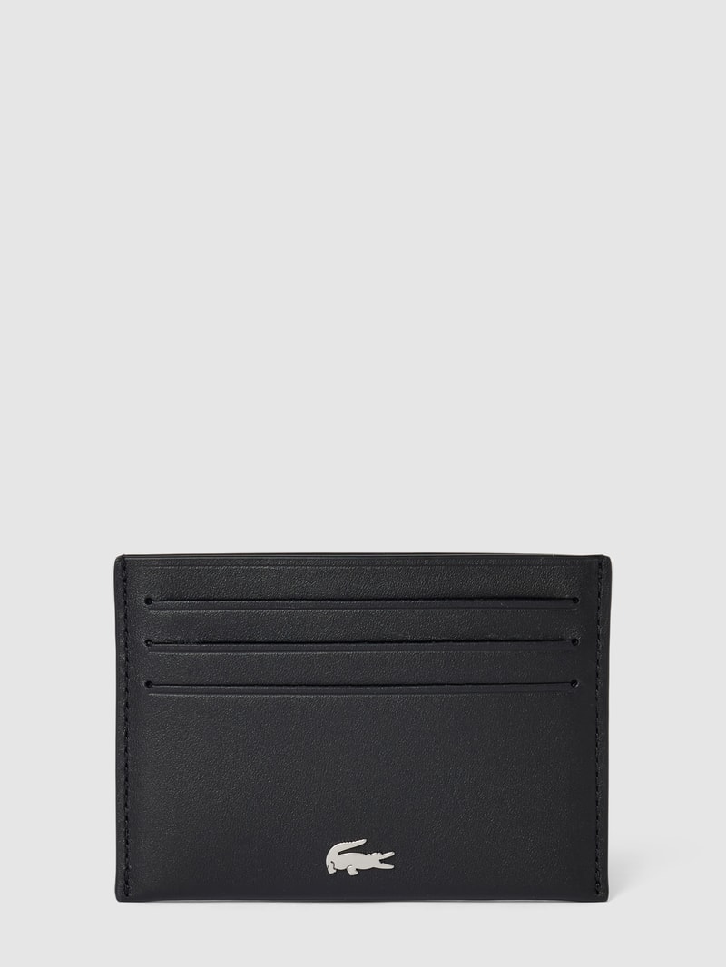 Kartenetui mit Label-Details in schwarz