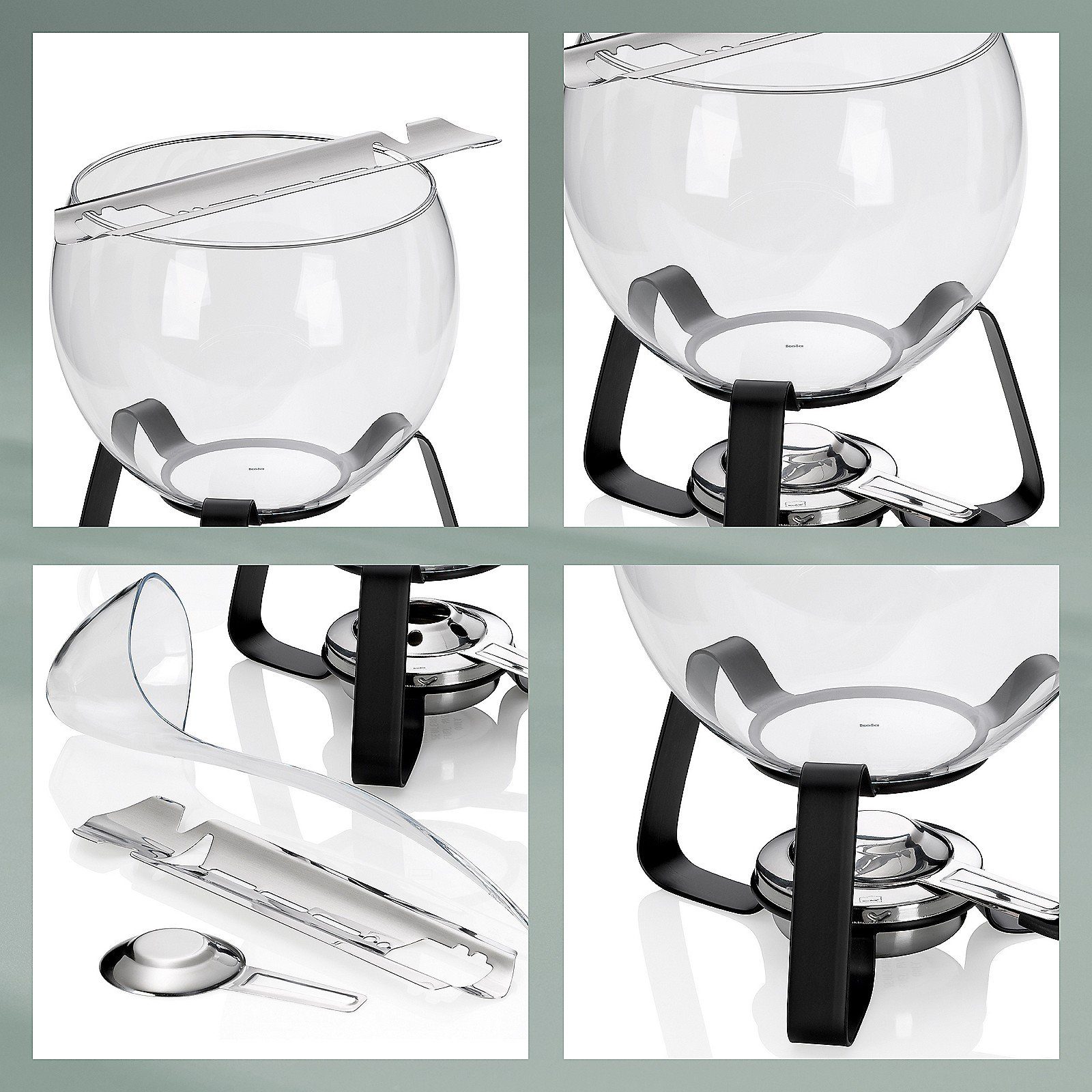 kela Bowle-Set Juntos, Feuerzangenbowle 11-tlg hitzebeständiges Glas inkl Rechaud & 6 Gläser