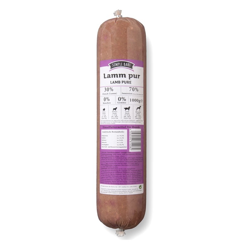 Simple BARF BARF/ Frostfutter Simple BARF Lamm pur 16x1 kg