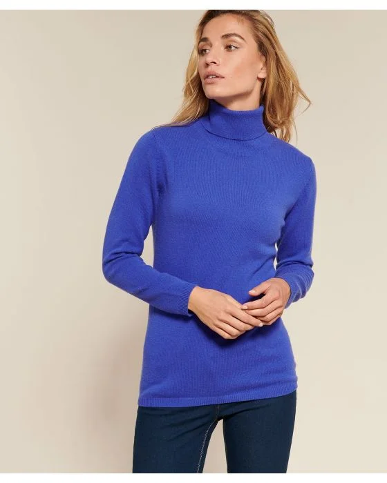 Pull col roulé en pur cachemire