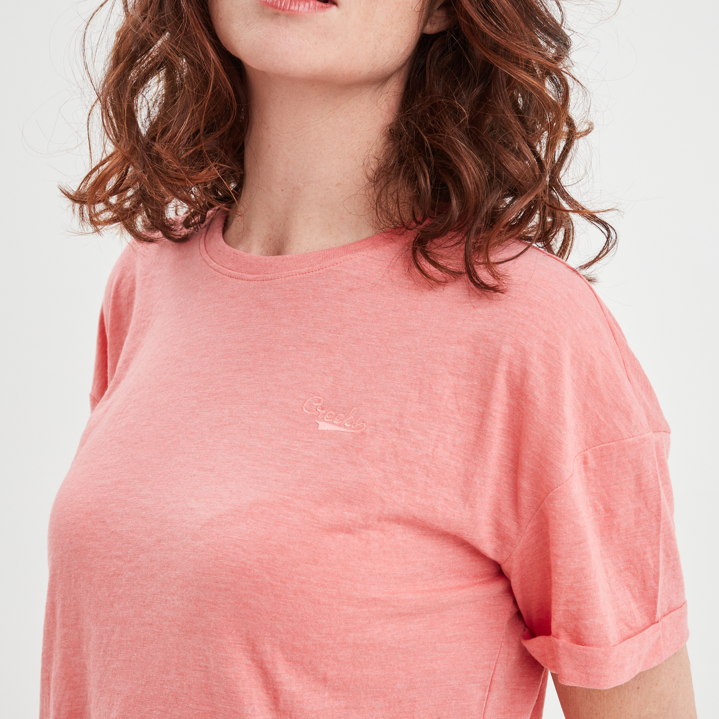 T-shirt manches courtes Creeks rose femme | La Halle