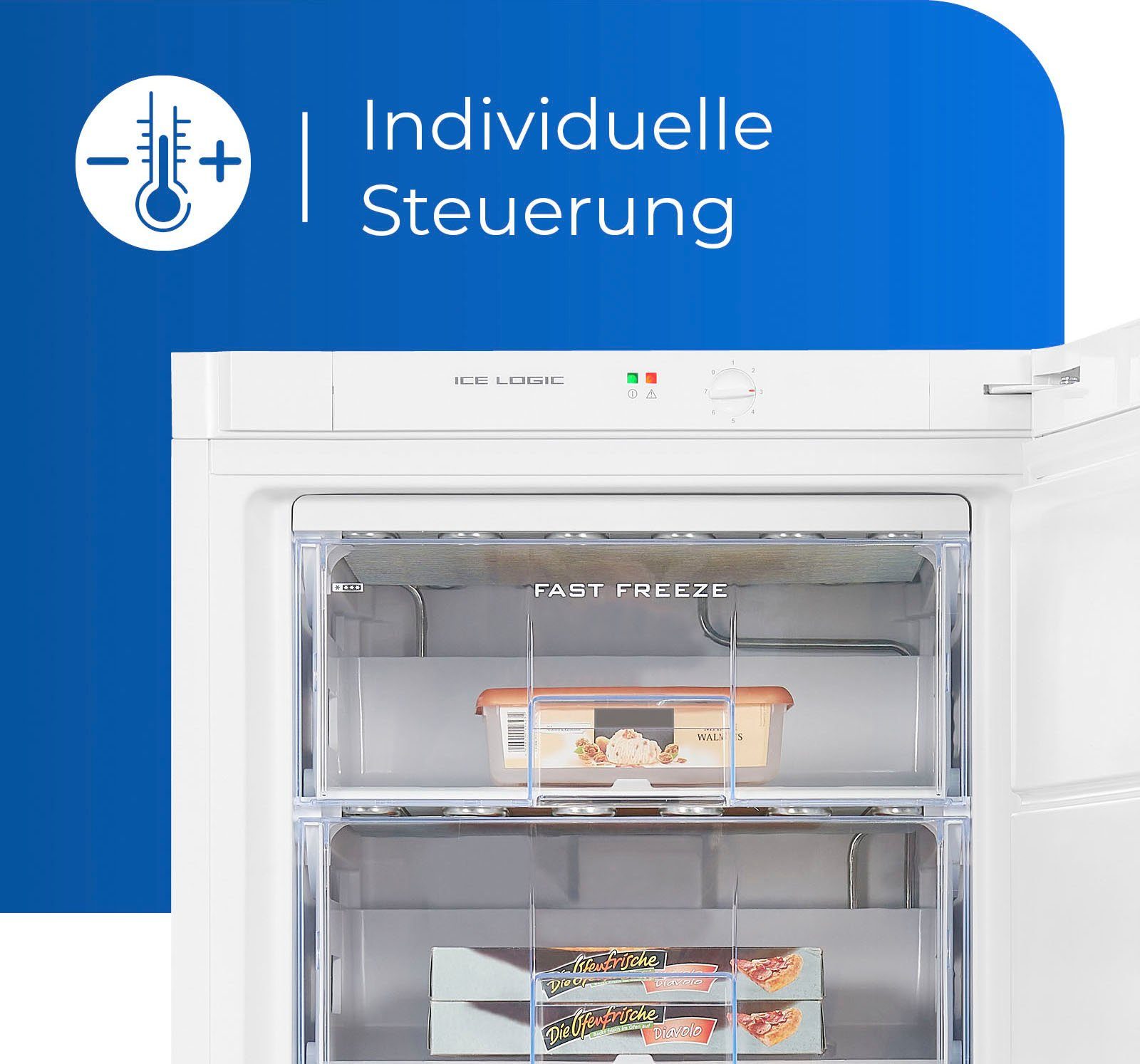 exquisit Gefrierschrank GS22-H-280E weiss, 145 cm hoch, 60 cm breit