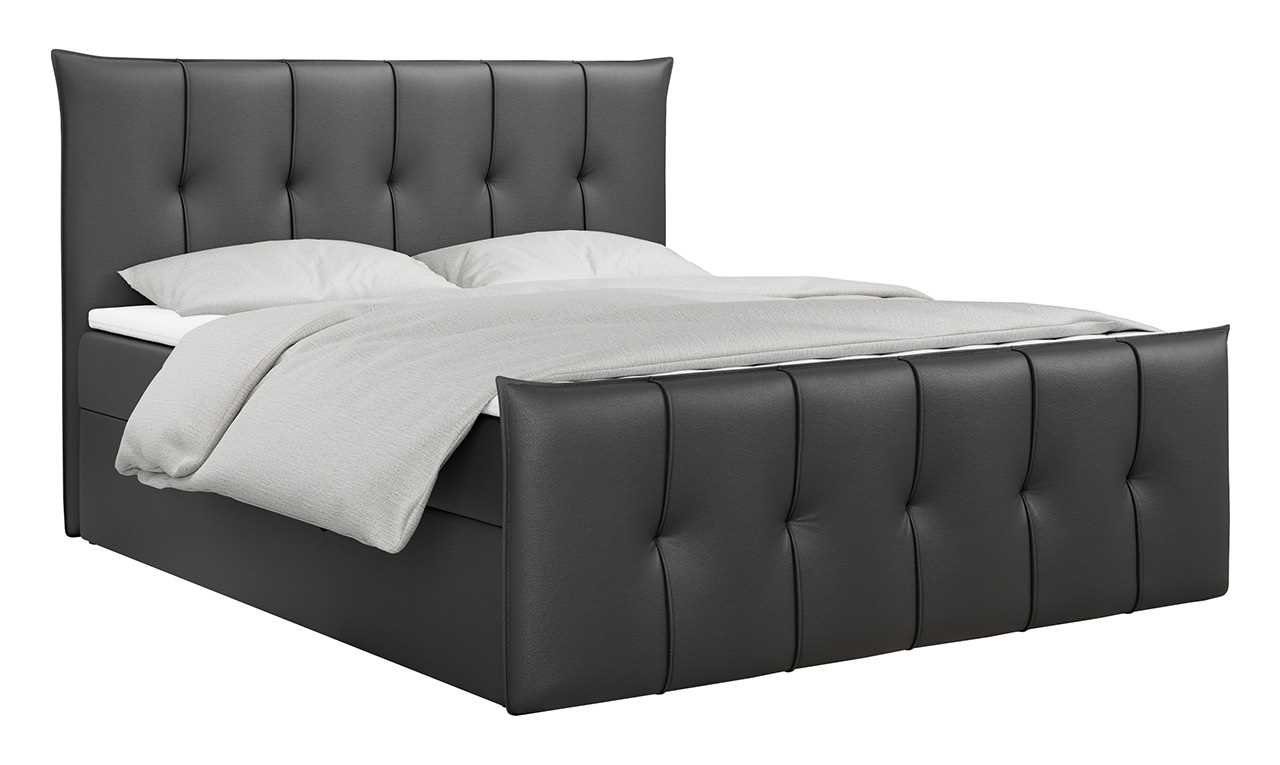 MKS MÖBEL Boxspringbett PREMIUM 11, Polsterbett mit Kopfteil - Doppelbett mit Bettkasten für Schlafzimmer