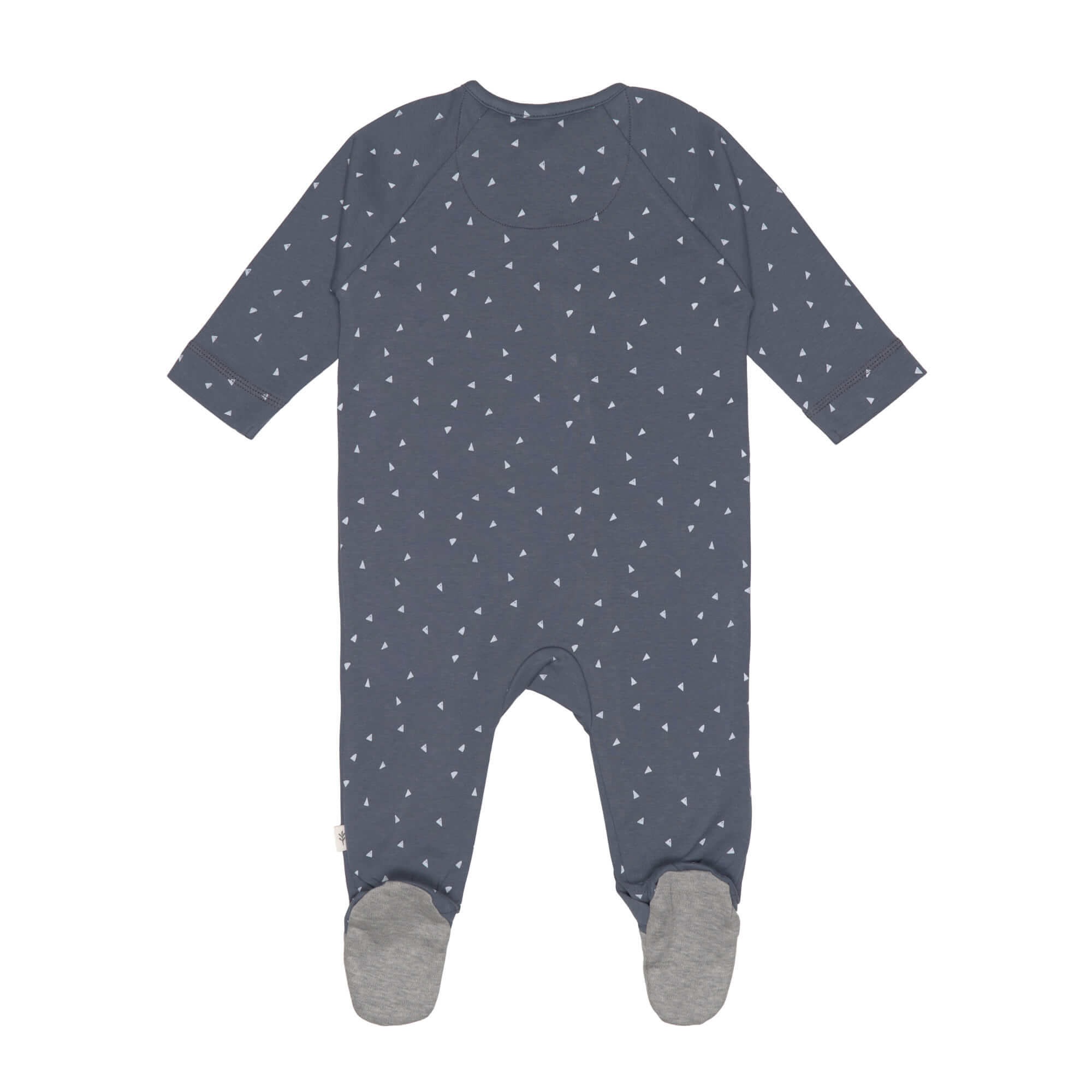Baby Schlafanzug mit Füßen - Bio Baumwolle, Triangle, Blau