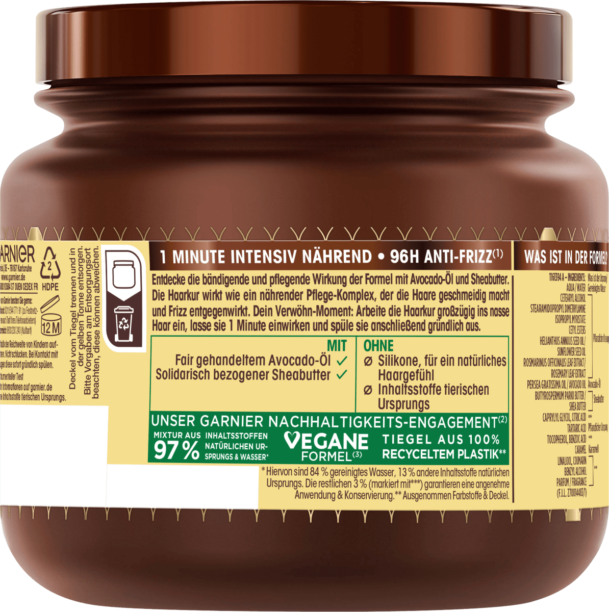 Haarkur 1-Minute Avocado-Öl & Sheabutter, 340 ml