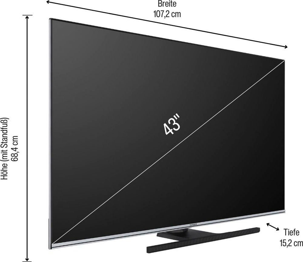Telefunken D43Q701X2CW QLED-Fernseher (108 cm/43 Zoll, 4K Ultra HD, Android TV, Smart-TV)