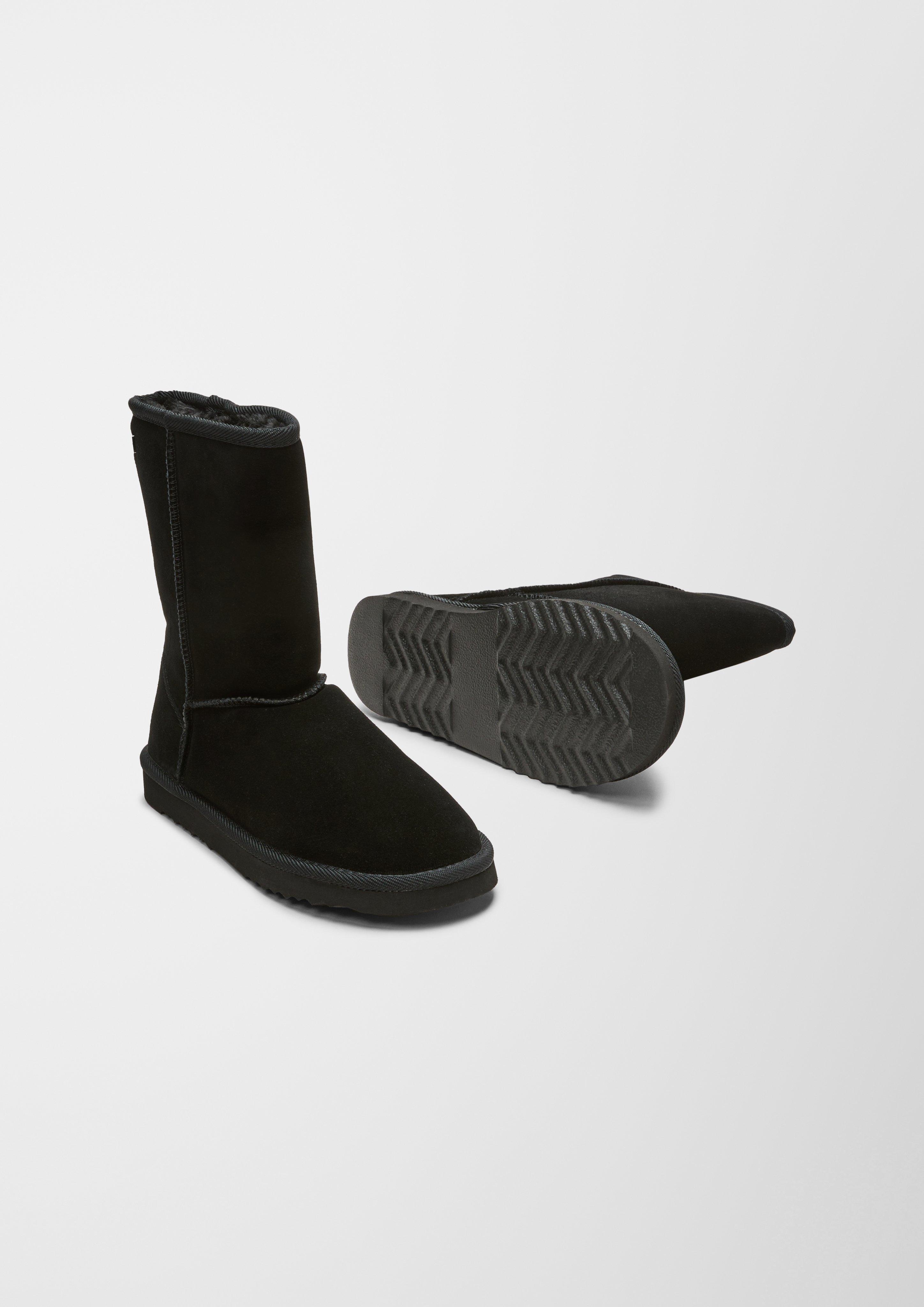 Gefütterte Velourslederstiefel  6006579-001