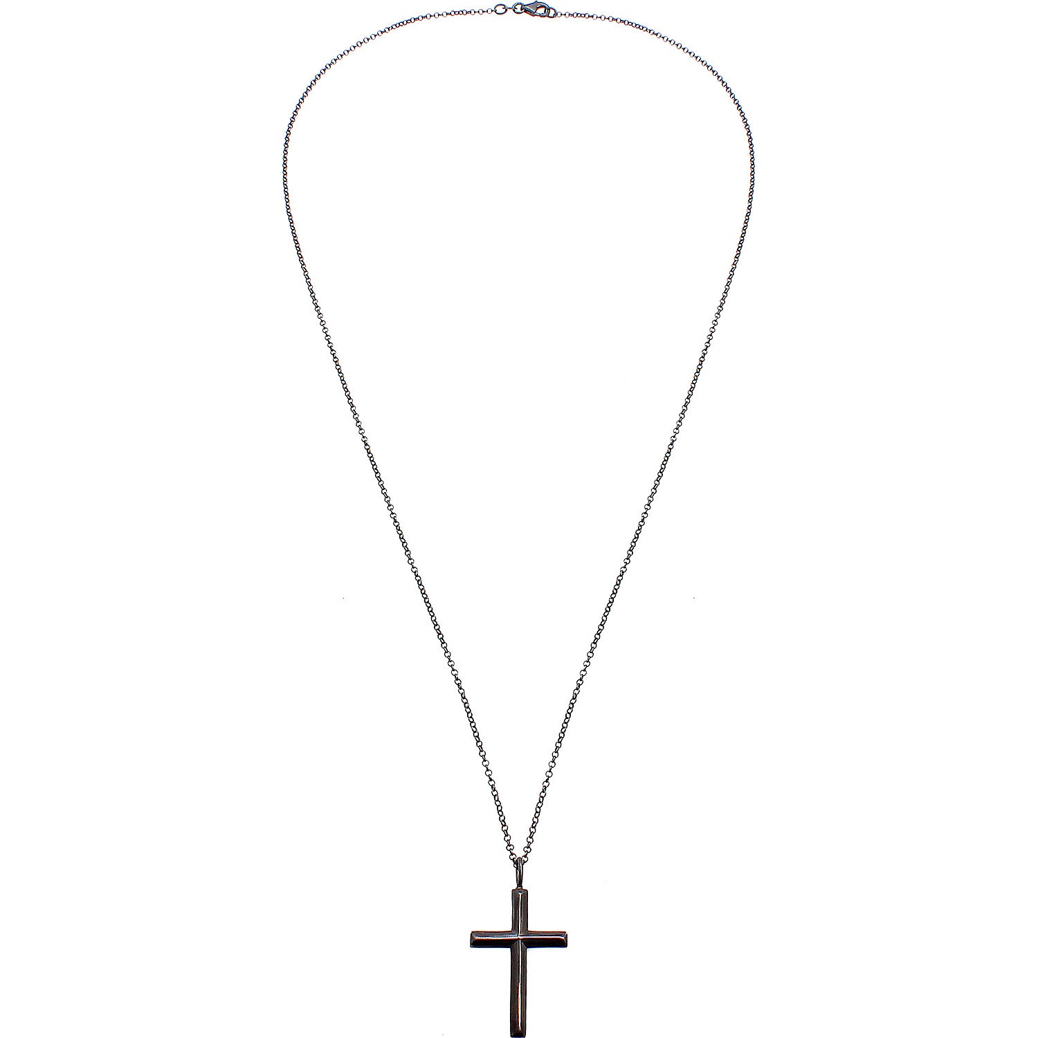 KUZZOI Men's Necklace in 925/1000 Solid Oxidized Silver, Gold Plated