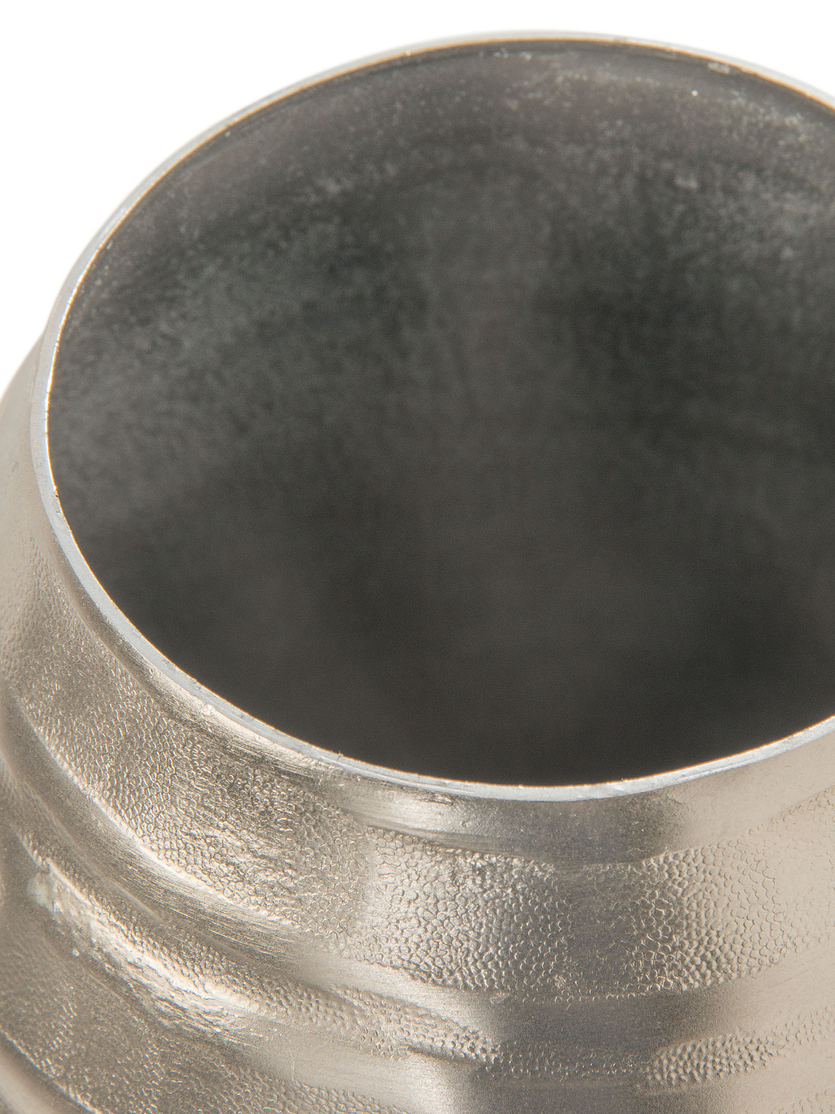 Matt Silver Linear Deko-Vase, Silber