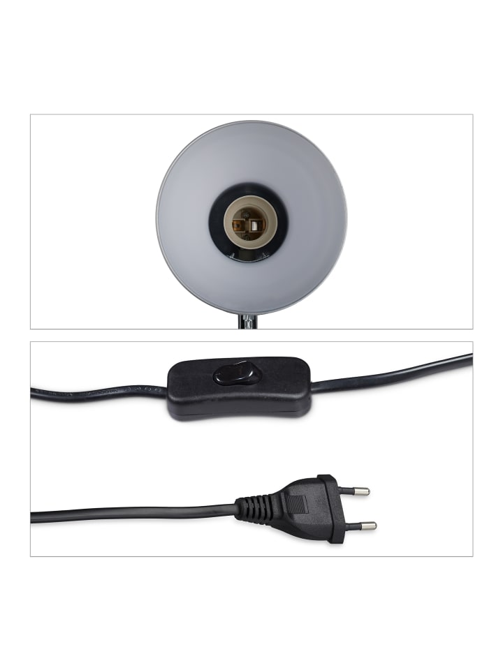 relaxdays Schreibtischlampe in Silber günstig kaufen onesize
