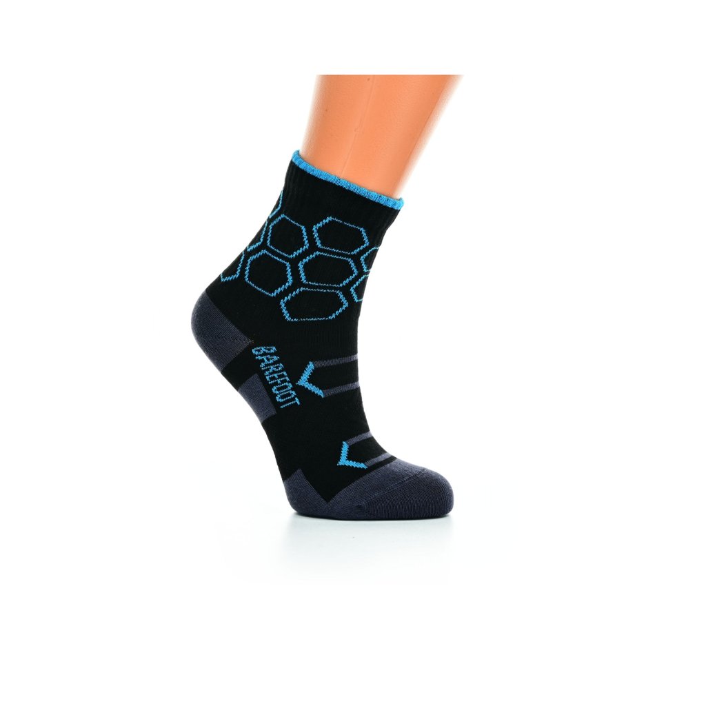 Footic Sport Hexagon Kids BF Black Turquoise Barfußsocken, 1 Paar