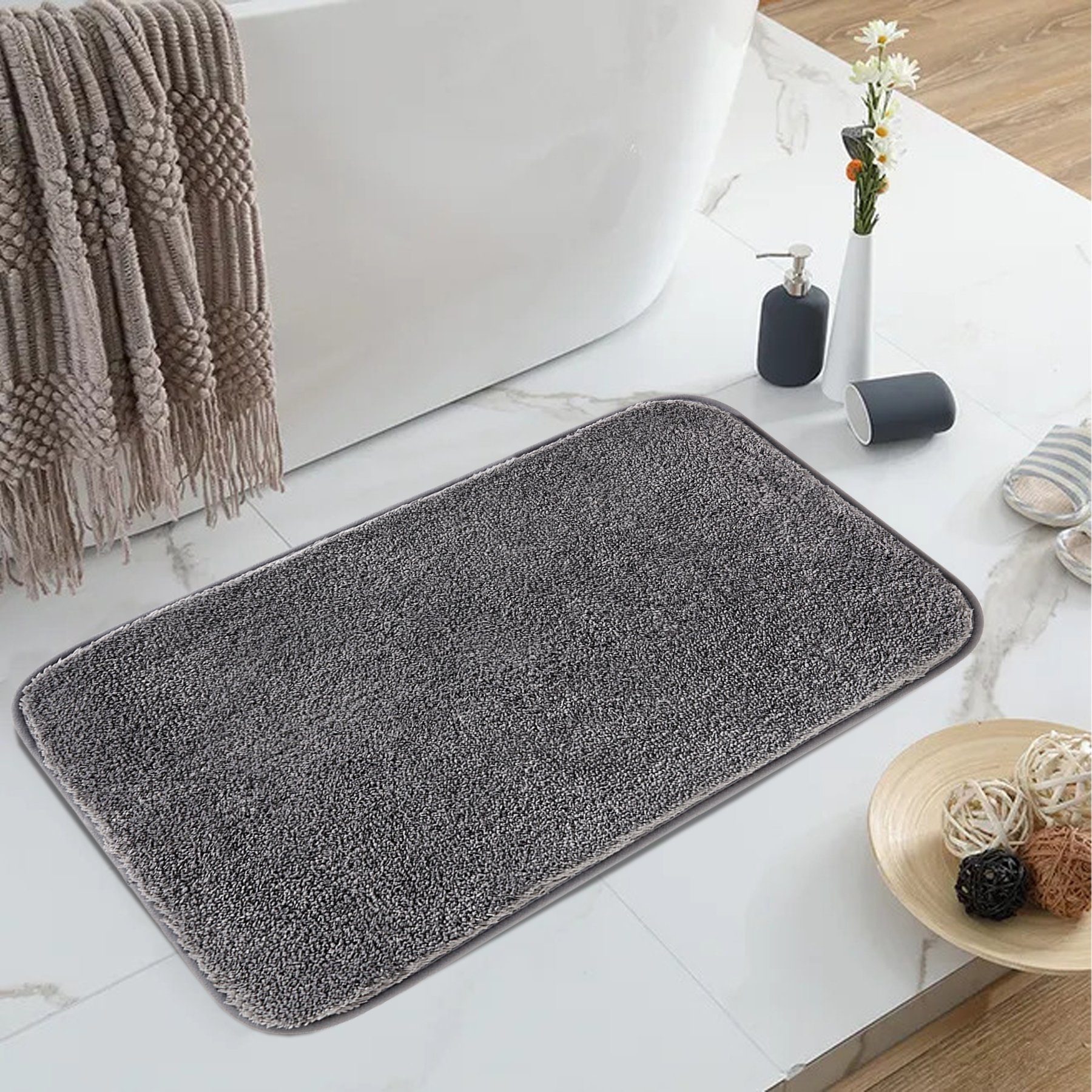 Badematte Badteppiche, rutschfeste Badematten, weiche und Flauschige Badteppiche CALIYO, Memory Schaum, schnell trocknend, strapazierfähig, Polyester, trockene und schimmelresistente Badedecken für Bad und Küche