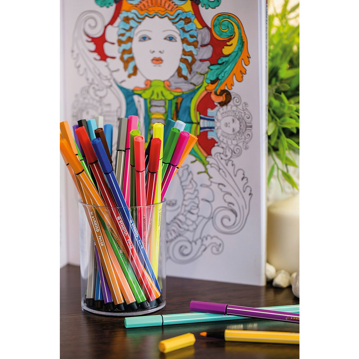 Premium-Filzstifte Pen 68 Just like you, 25 Farben im Rolletui