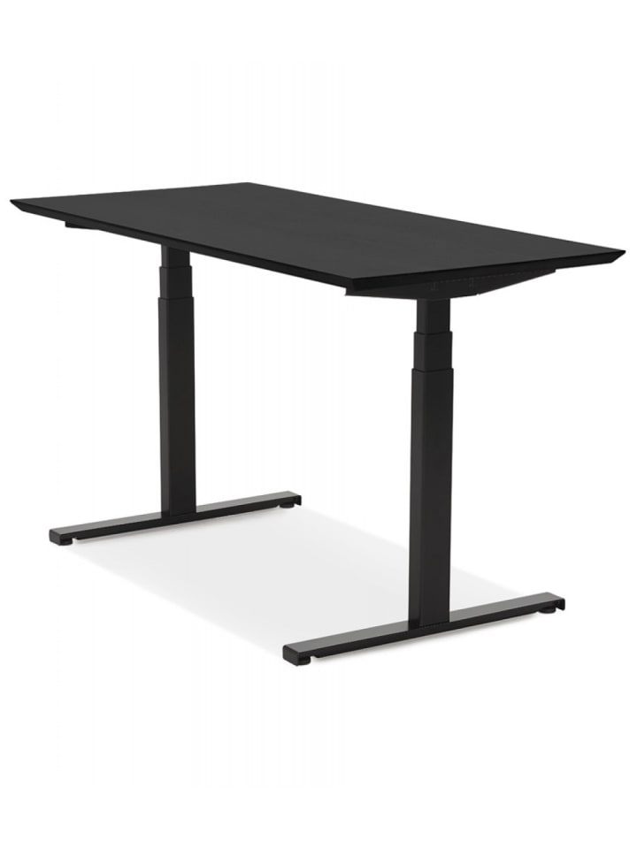 KADIMA DESIGN Elektrischer Sitz-Steh-Schreibtisch aus Holz und Metall | Modern in Schwarz günstig kaufen