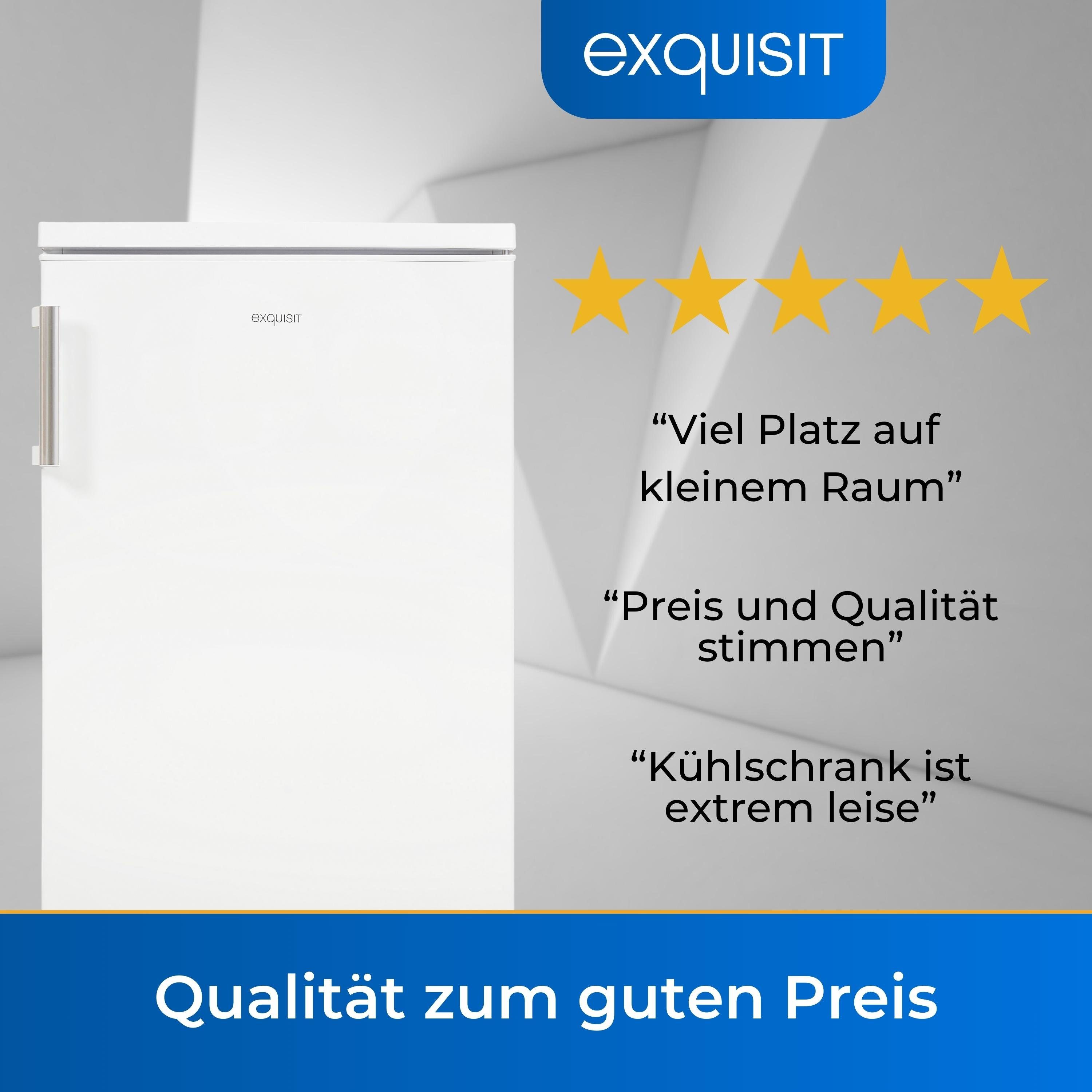 exquisit Vollraumkühlschrank KS516-V-H-010D, 85 cm hoch, 56 cm breit, für kleine Haushalte oder als Zweitkühlschrank