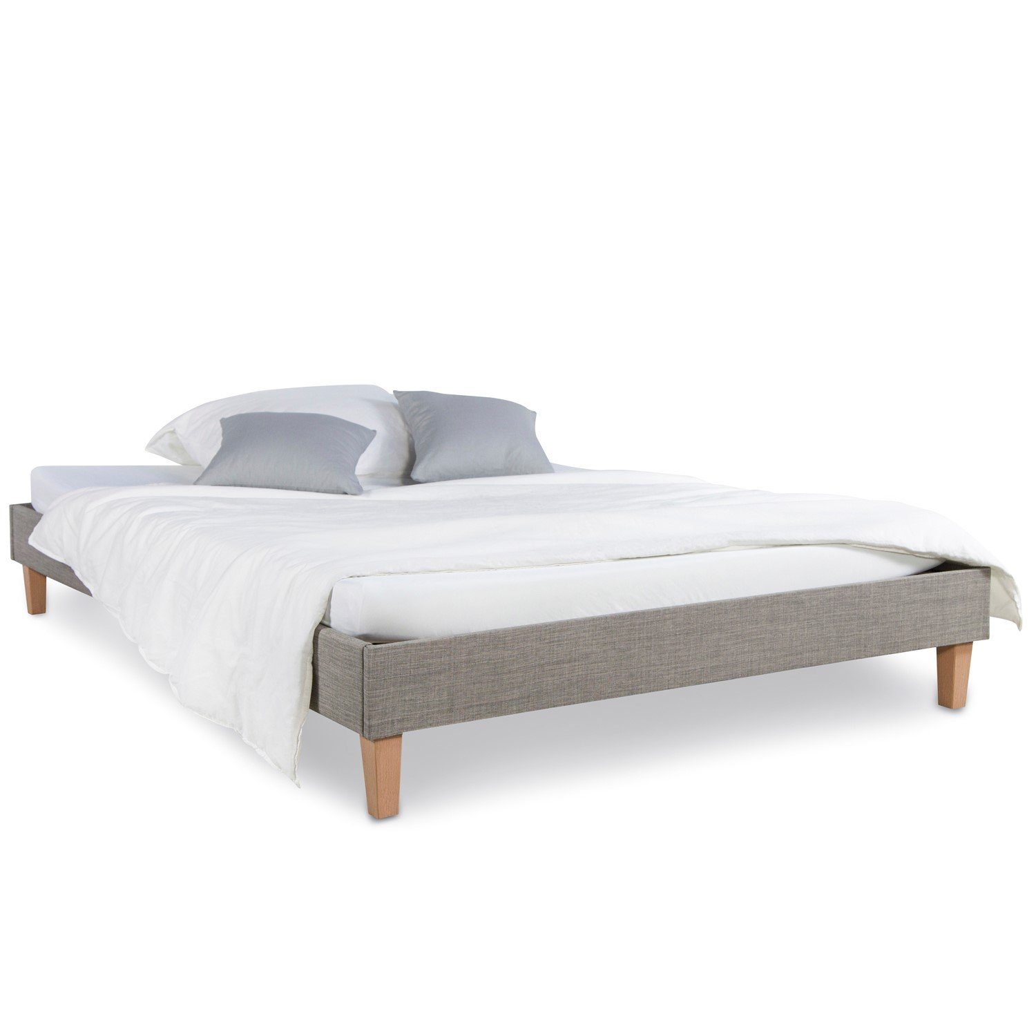 Homestyle4u Polsterbett Doppelbett 140x200 Matratze Lattenrost Futonbett
