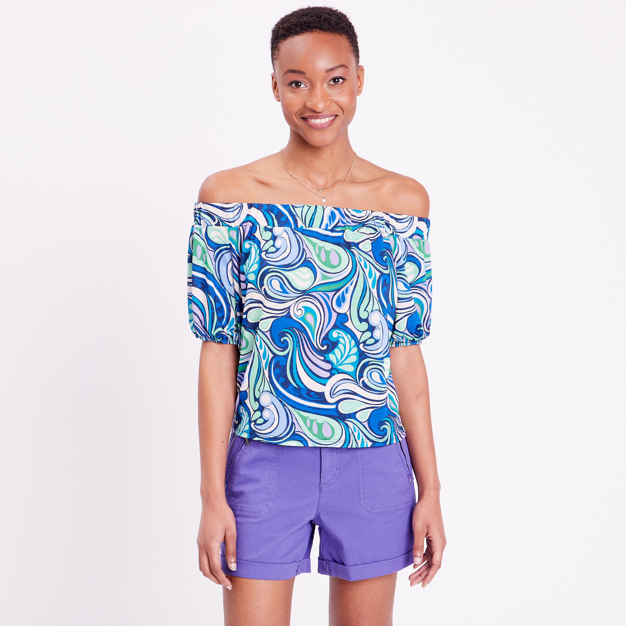 Blouse col bardot noir femme | Cache Cache