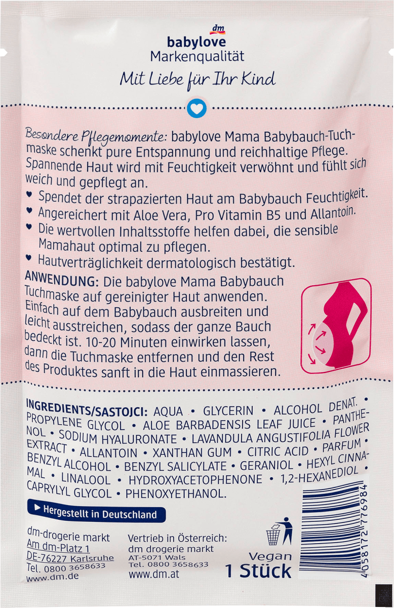 Babybauch Tuchmaske, 1 St