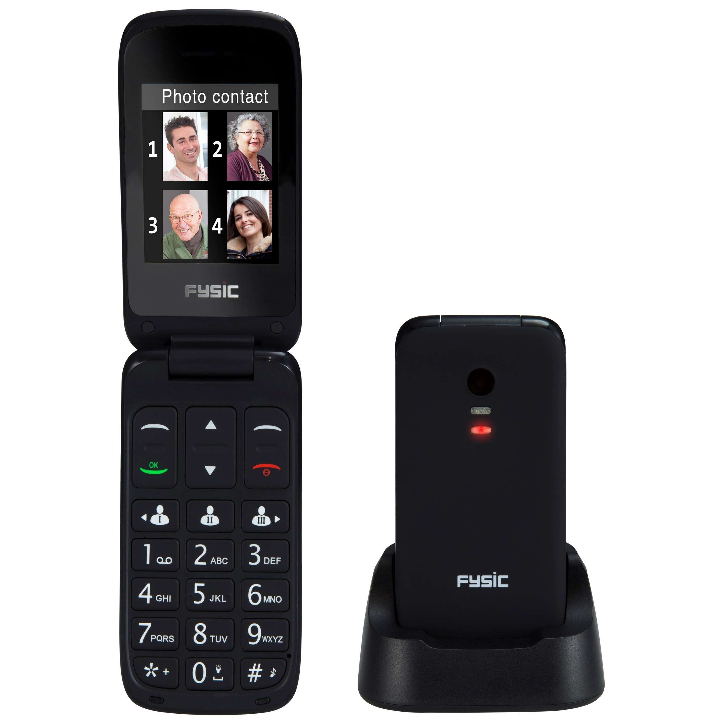Fysic FM-9760ZT Seniorenhandy (2,4 Zoll, SOS-Notruftaste, extra große Tasten, Klapphandy)