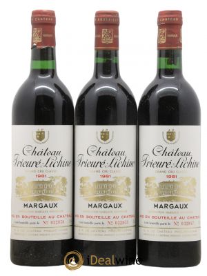 Château Prieuré Lichine 4ème Grand Cru Classé  1981 - Lot de 3 Bouteilles