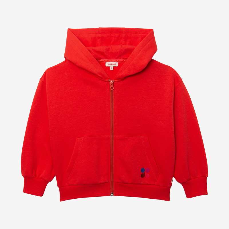 Sweat fille logo brodé rouge en coton recyclé Catimini