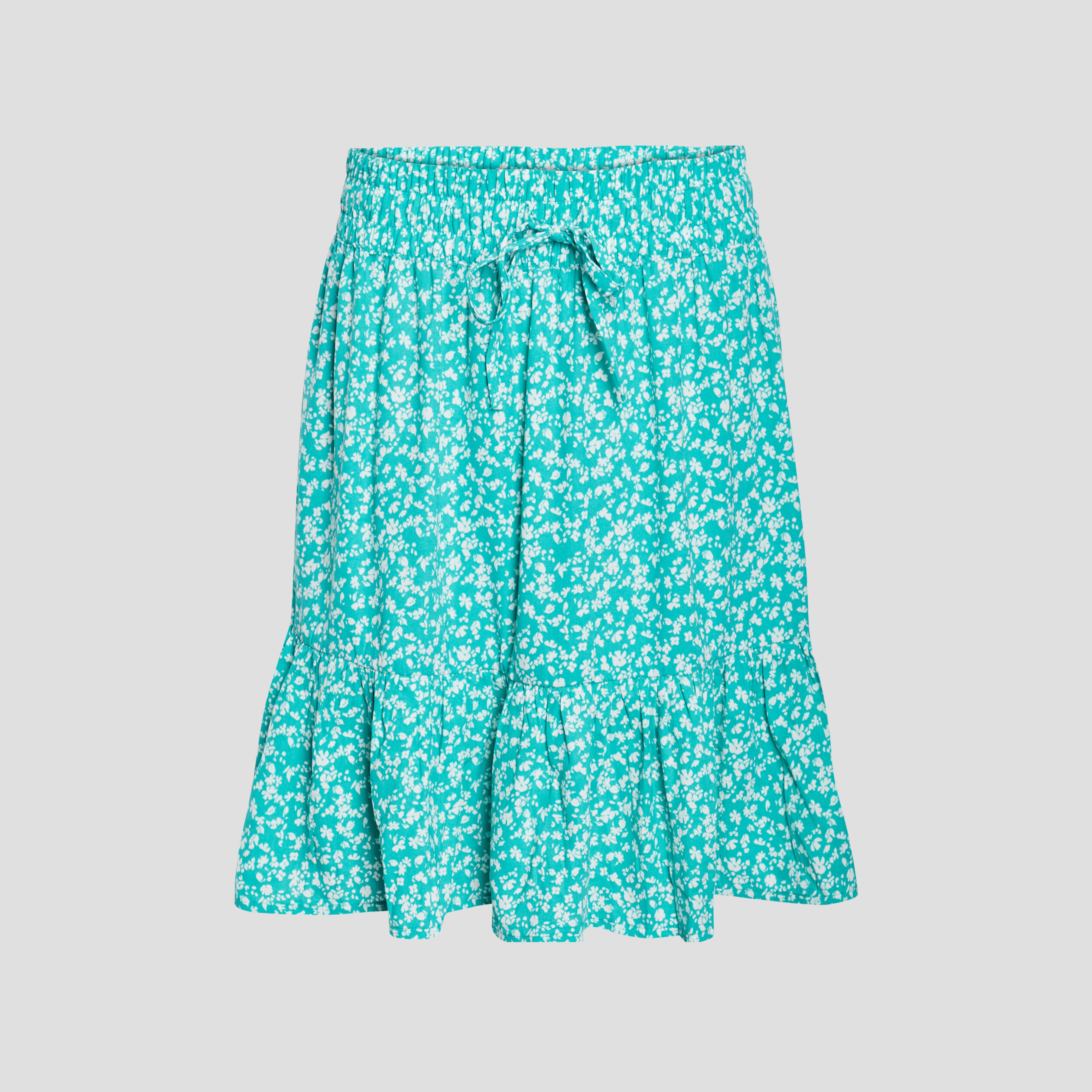 Jupe courte fluide taille smockée vert femme | La Halle