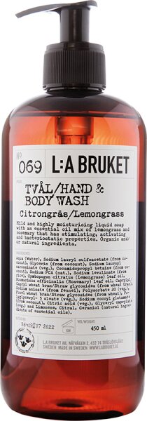 L:A Bruket No. 069 Hand & Body Wash Lemongrass Flüssigseife