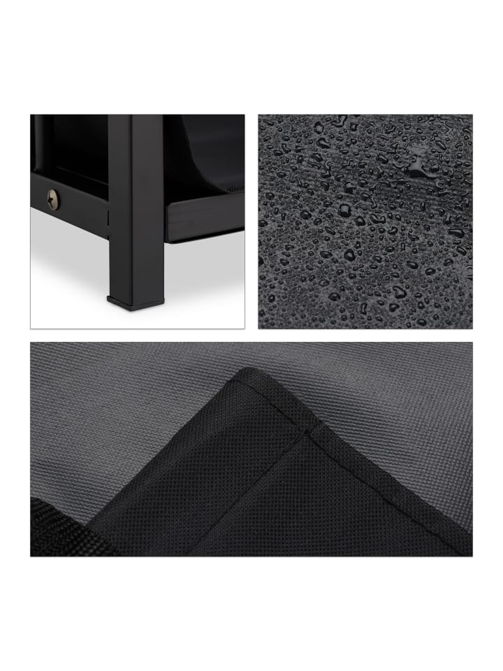 relaxdays Kaminholzständer in Schwarz günstig kaufen onesize