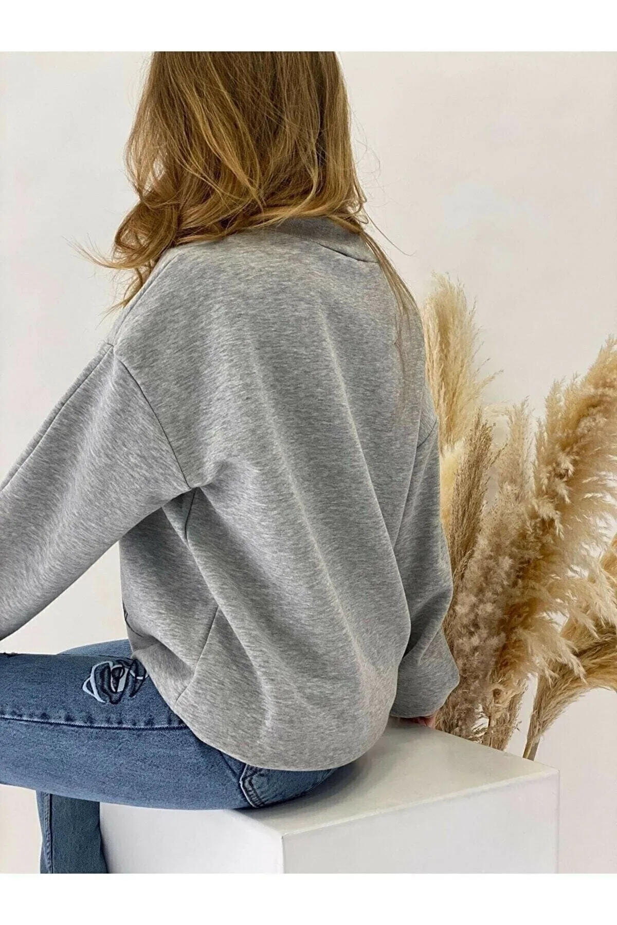 MOONBULL  Damen Oversized College Sweatshirt mit Montana-Print