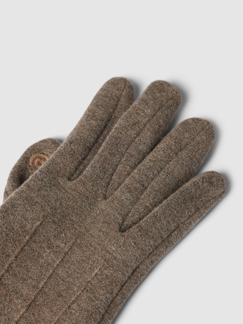 Handschuhe mit Knopfverschluss in taupe