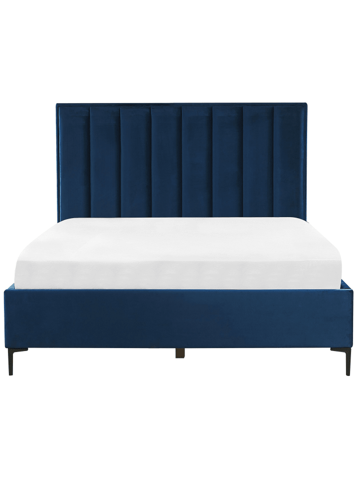 Beliani Doppelbett SEZANNE in Blau/Schwarz - (W) 150 x (H) 142 x (L) 215 cm günstig kaufen onesize