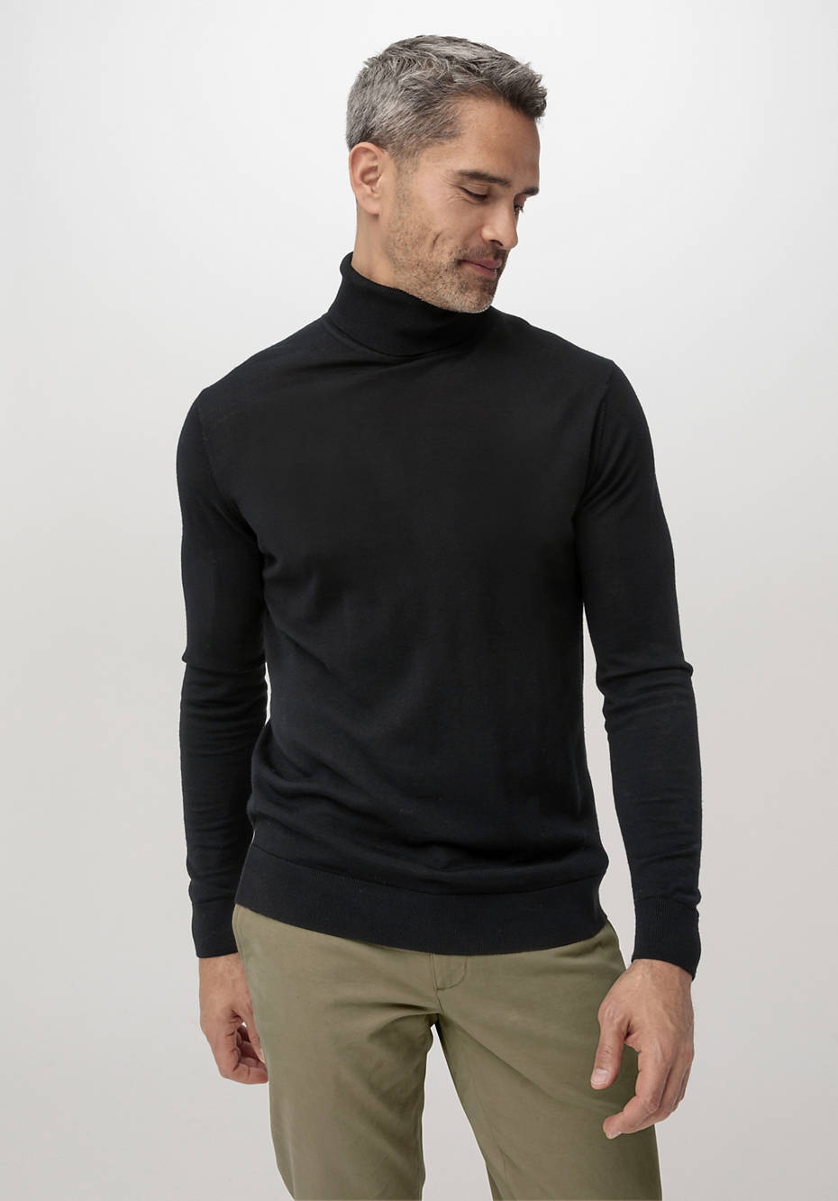 Rollkragen-Pullover aus reiner Bio-Merinowolle