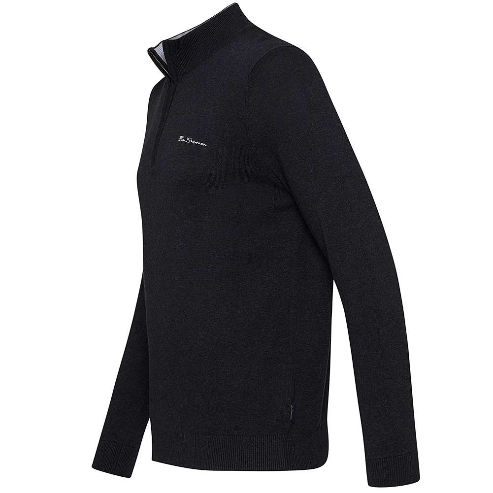 BEN SHERMAN Funnel Neck 1/4 Zip Herren Sweatshirt 0072165-ANTHRACITE