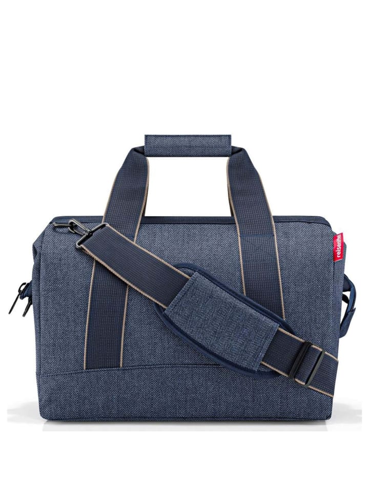 Reisenthel travelling allrounder L - Reisetasche 48 cm (glossy dots black) in herringbone dark blue günstig kaufen onesize