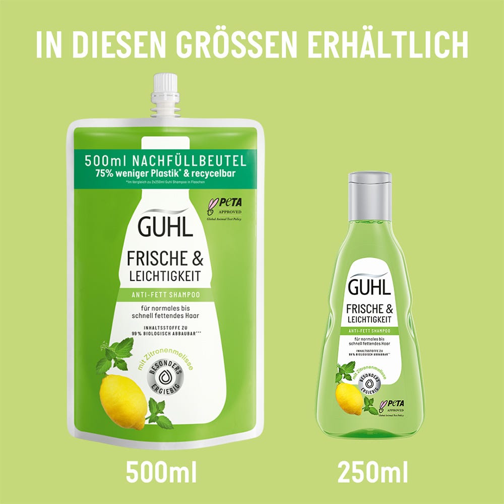 Guhl Frische & Leichtigkeit Shampoo Nachfüllbeutel 500 ml