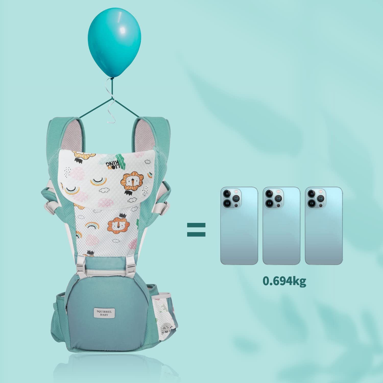 Arkmiido Bauchtrage (6 in1 Adapt Cool Air Mesh Baby-Bauchtrage Rückentrage, Babytragetasche Plum), Babytrage für Neugeborene ab Geburt