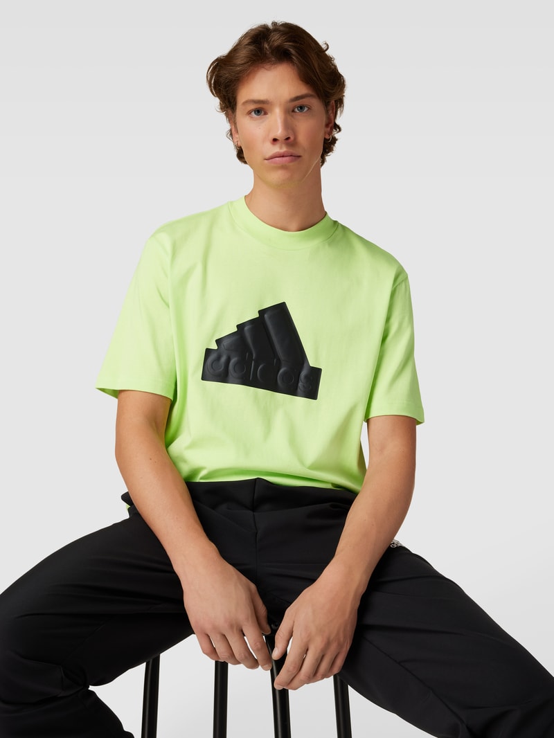 T-Shirt mit Logo-Print und Rundhalsausschnitt in hellgrün