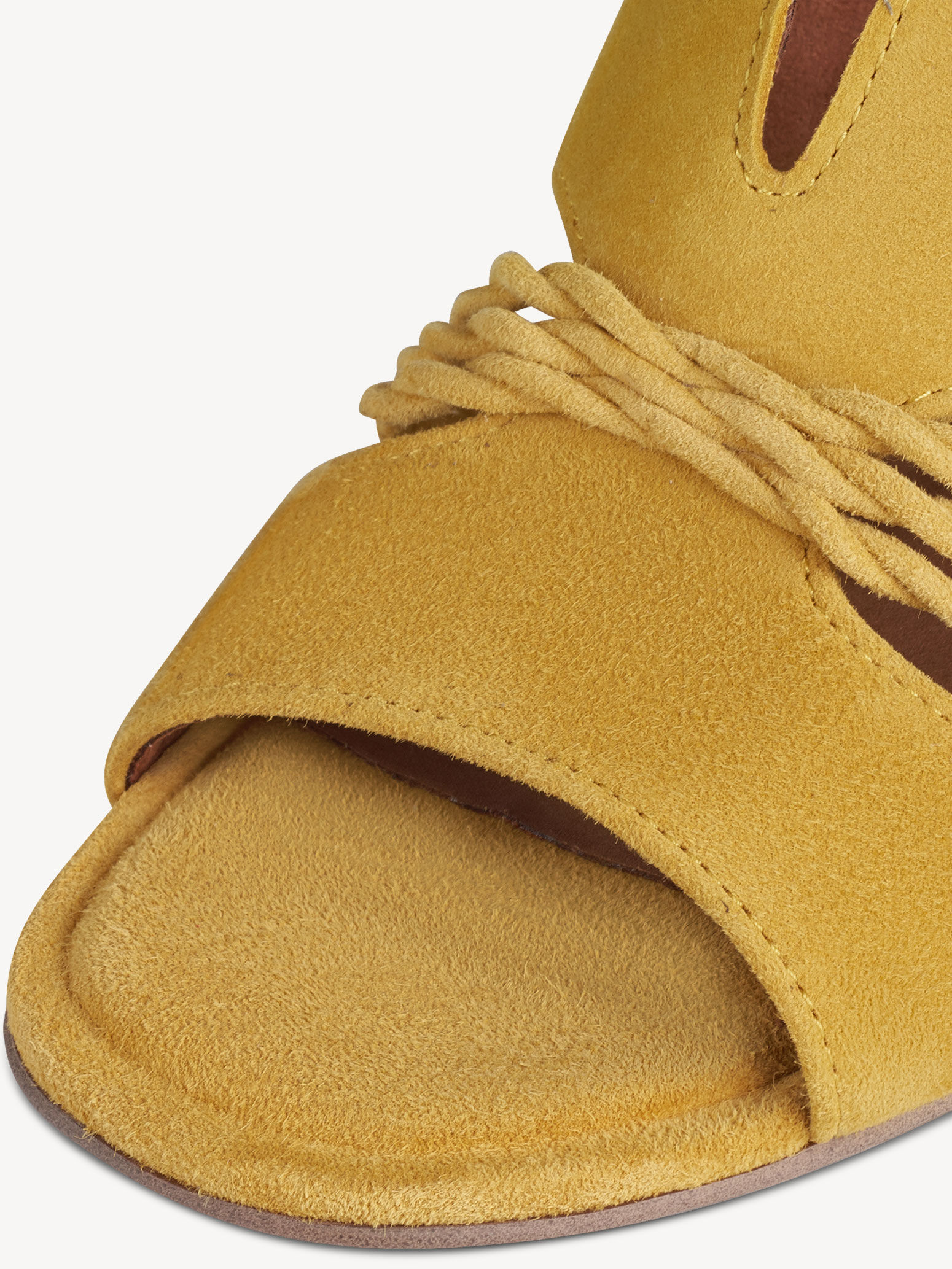 Sandale à talon en cuir - jaune