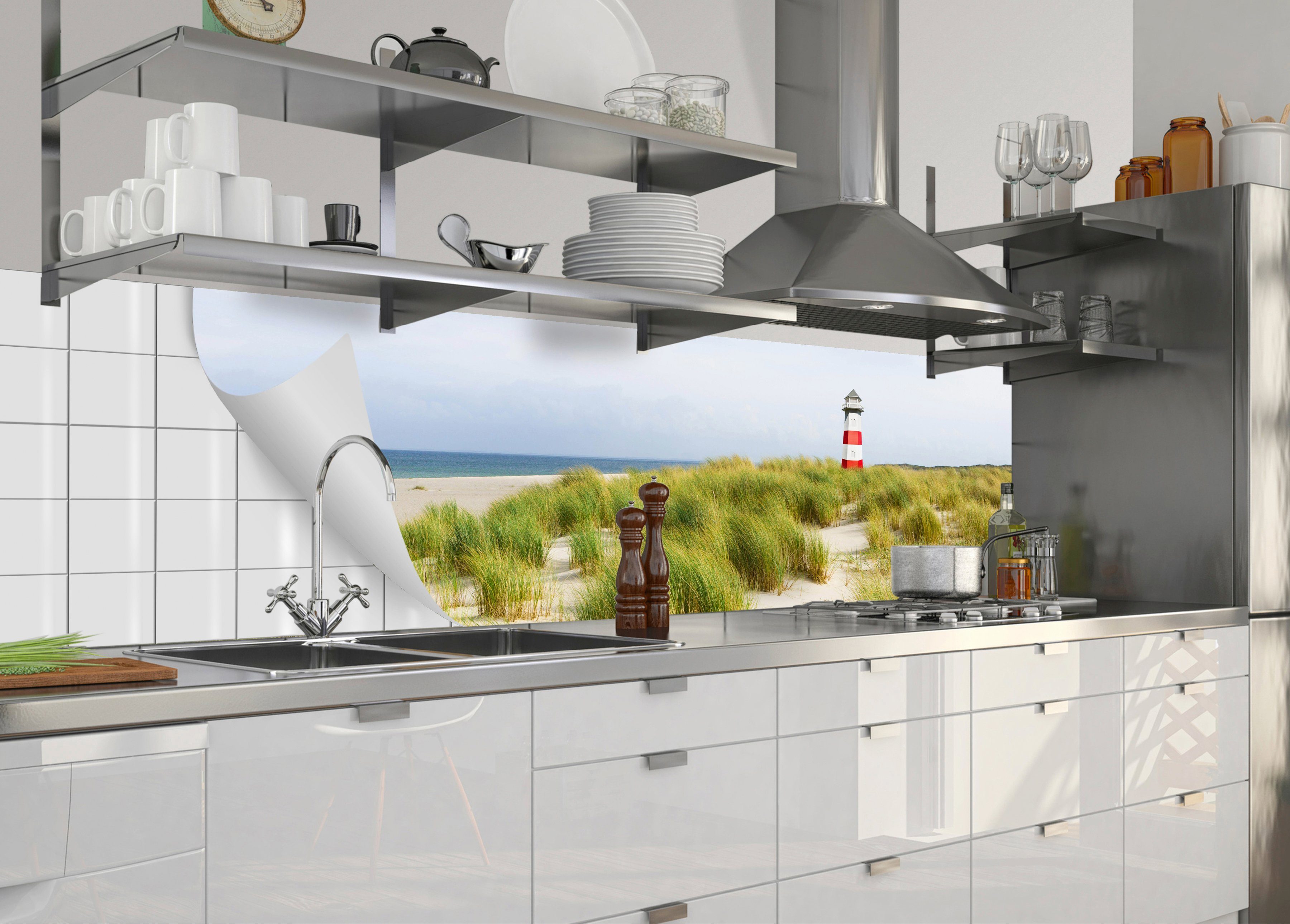 MySpotti Küchenrückwand fixy Nordseestrand, selbstklebende und flexible Küchenrückwand-Folie