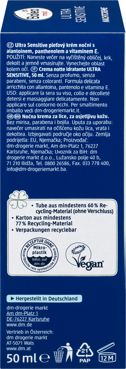 Nachtcreme ultra sensitive, 50 ml