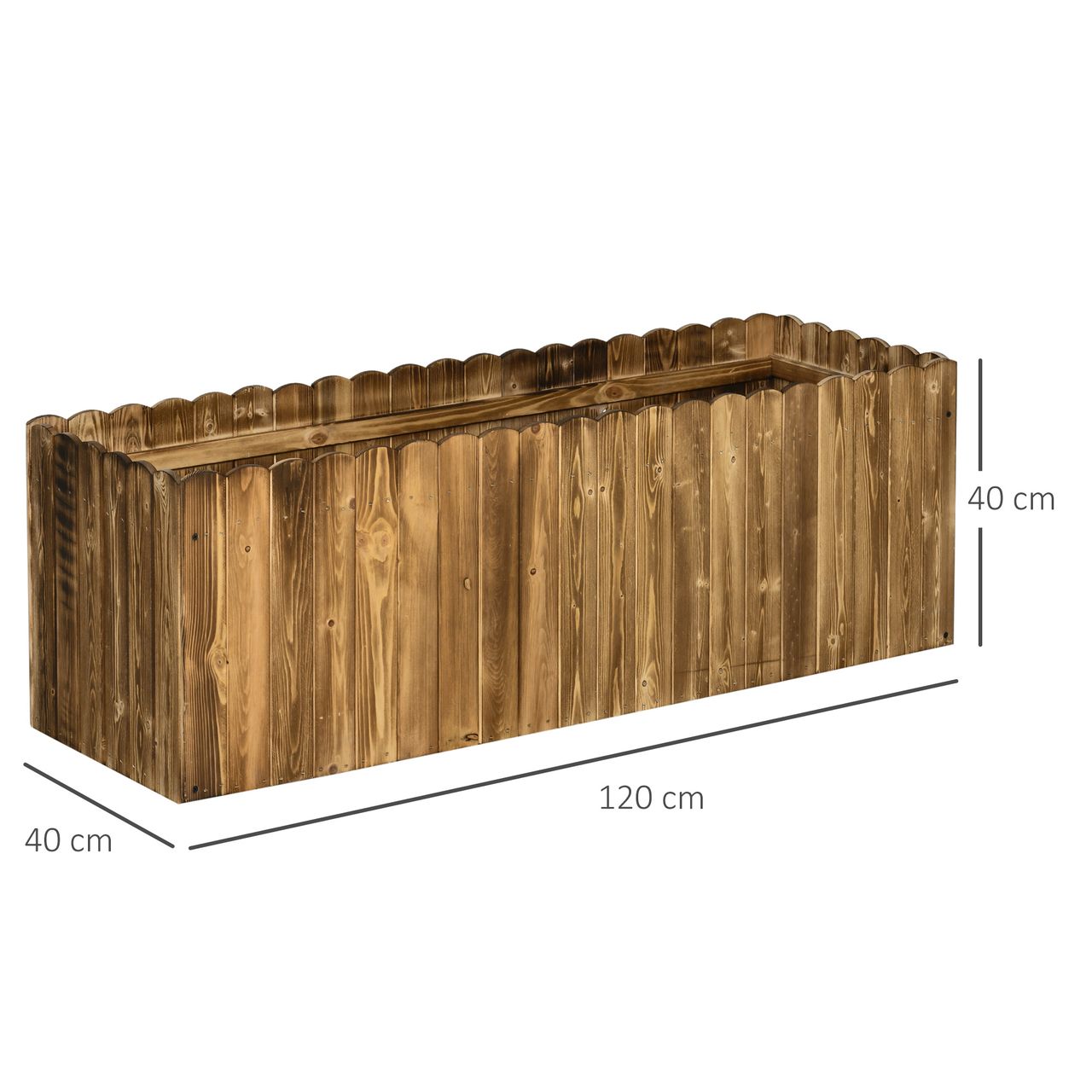 Outsunny Hochbeet Pflanzkasten Kräuterbeet Pflanzbeet Gemüse Blumenbeet Blumenkasten Tannenholz 120 x 40 x 40 cm