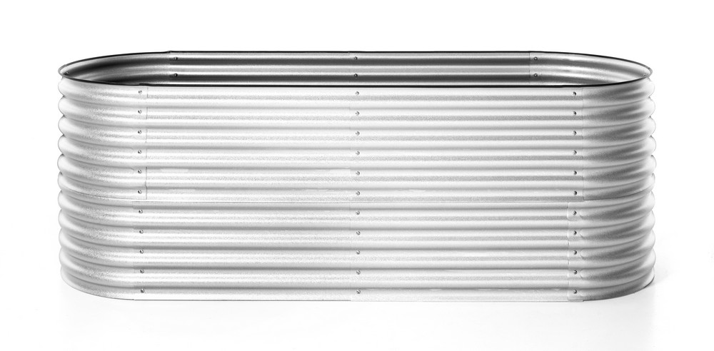 Powertec Garden Stahl Oval Hochbeet XL - Silber