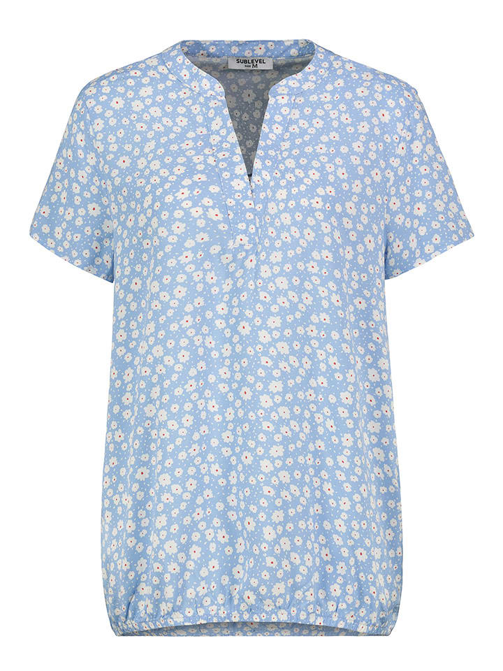 Sublevel Bluse in Hellblau/ Weiß günstig kaufen