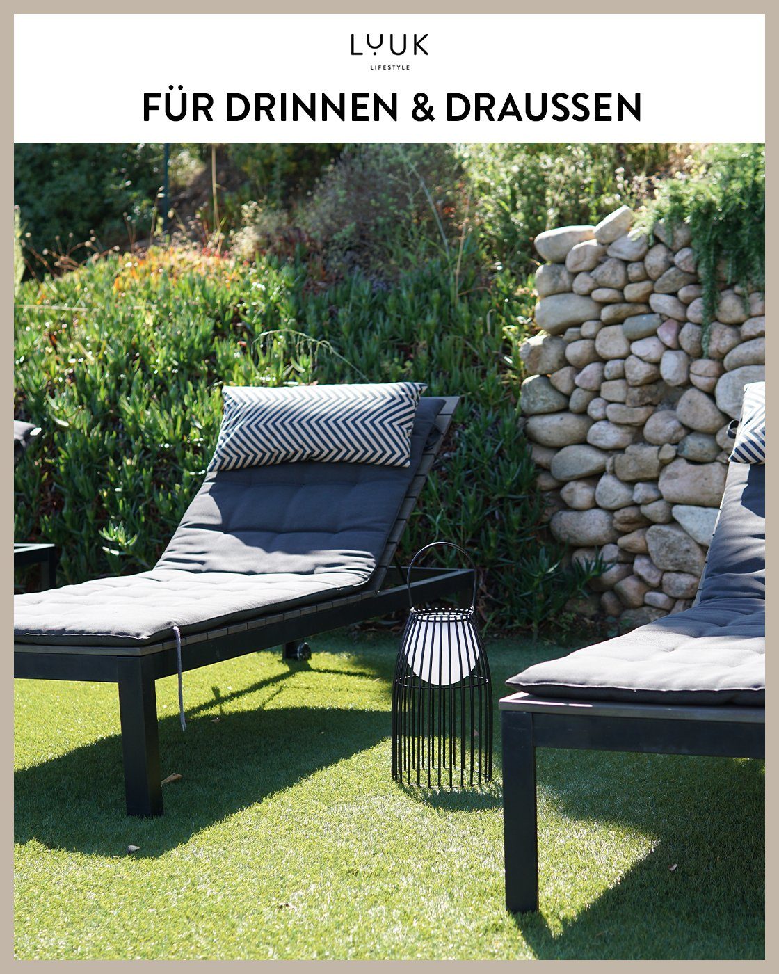 LUUK LIFESTYLE LED Außen-Stehlampe, Ein-/Ausschalter, Dimmfunktion, mehrere Helligkeitsstufen, LED fest integriert, Warmweiß, kabellose Outdoor Stehleuchte